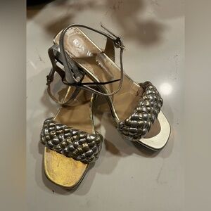 Women's Ron silver Puffy Knotted Slingback Sandals Size 6.5 or 36.5 eu